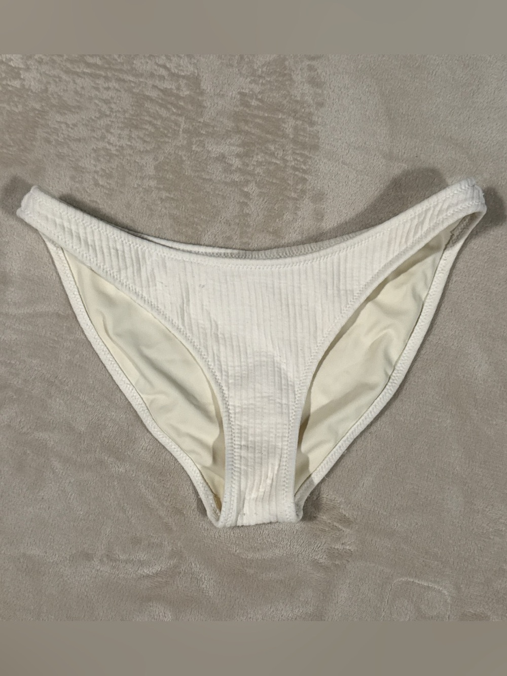 triangl swimwear White Ribbed Bikini Bottom